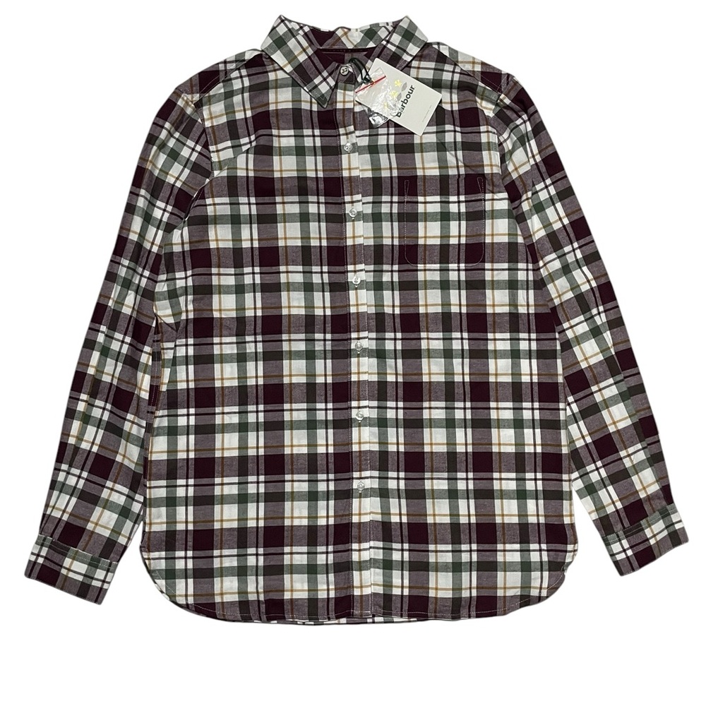 NWT Barbour Kingham Womens Plaid Cotton Button Up Flannel Shirt Size US 6 UK 10